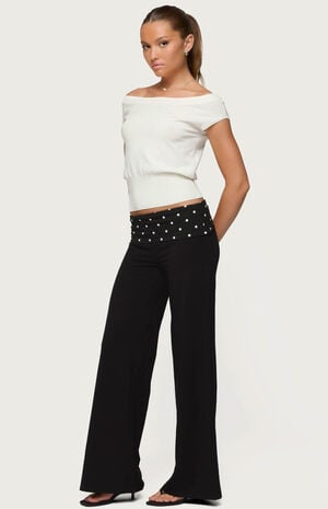 Reeva Polka Dot Fold Over Pants image number 4