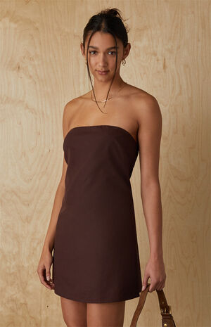 Strapless Everyday Linen Mini Dress image number 1