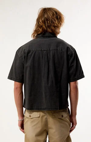 Cyrus Straight Hem Denim Short Sleeve Shirt image number 4