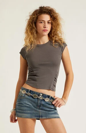 Izzy Ribbed Cinched T-Shirt image number 2