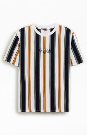 Blue Gibson Vertical Stripe T-Shirt