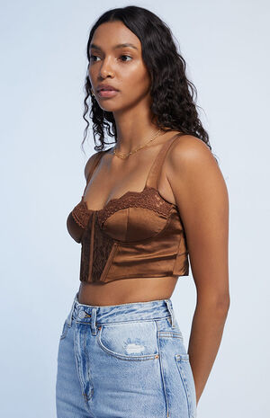 Cropped Lace Corset Top image number 1