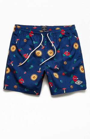 Recycled Fun Town 17" Swim Trunks image number 1