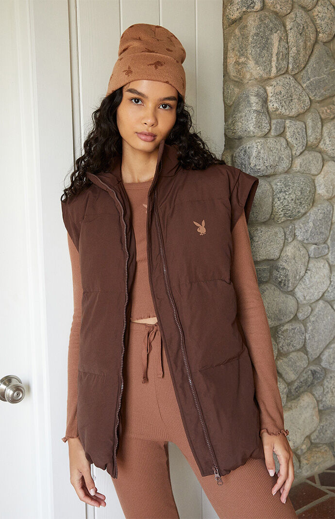 Playboy by pacsun nylon puffer jacket top