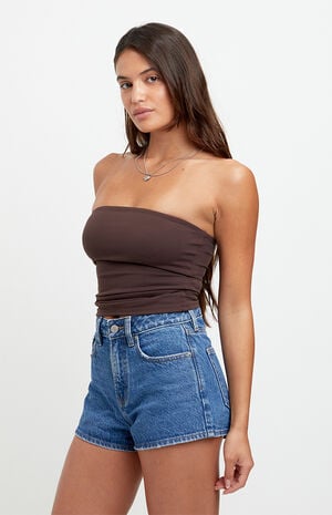 Ivy High Waisted Festival Jean Shorts Indigo image number 4