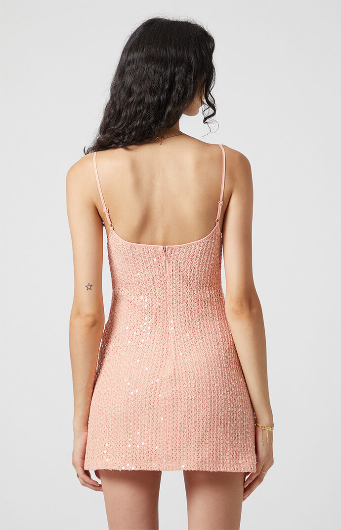 Beverly and Beck Sparkle Scoop Neck Mini Dress