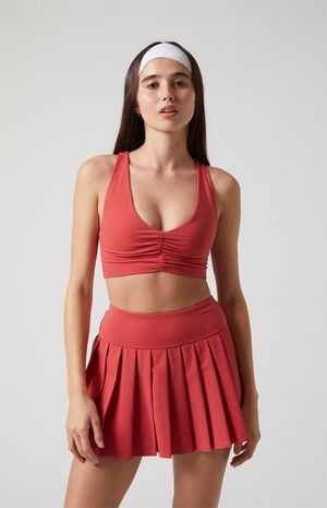 PAC WHISPER Active Red Dropped Waist Pleated Mini Skort image number 3