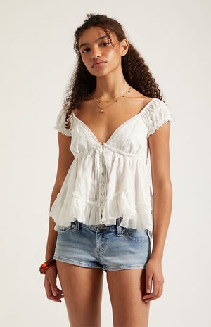 Tatum Ultimate Low Rise Denim Micro Shorts Stretch Medium Blue image number 3