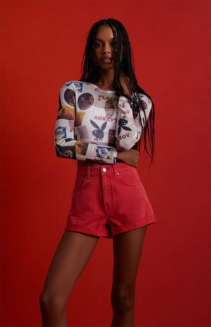 By PacSun V-Day Collage Mesh Long Sleeve Top image number 1