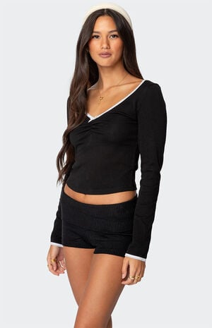 Sophia Contrast Lace Top image number 3