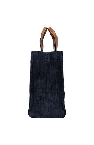 Andy Dark Denim Multi Patch Medium Tote Bag image number 4