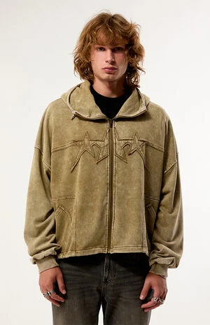 Star Applique Zip Up Hoodie image number 1