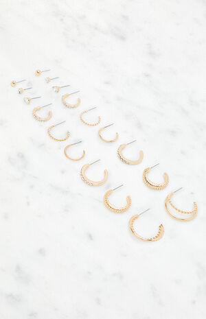 9 Pack Hoop & Stud Earrings image number 2