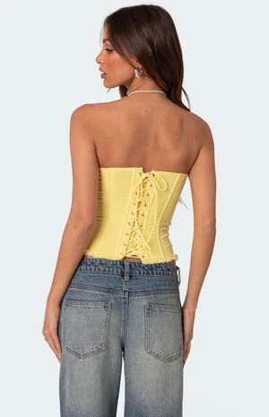 Deirdre Mesh Lace Up Corset image number 5