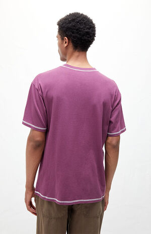 Purple Contrast Stitch Regular Fit T-Shirt image number 3
