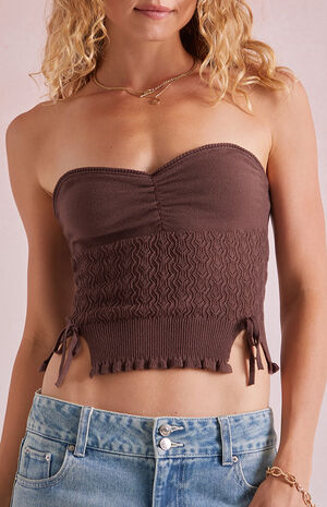 Ariella Pointelle Stitch Tube Top image number 2