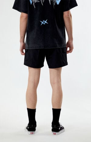 Black Nylon Cargo Shorts image number 4