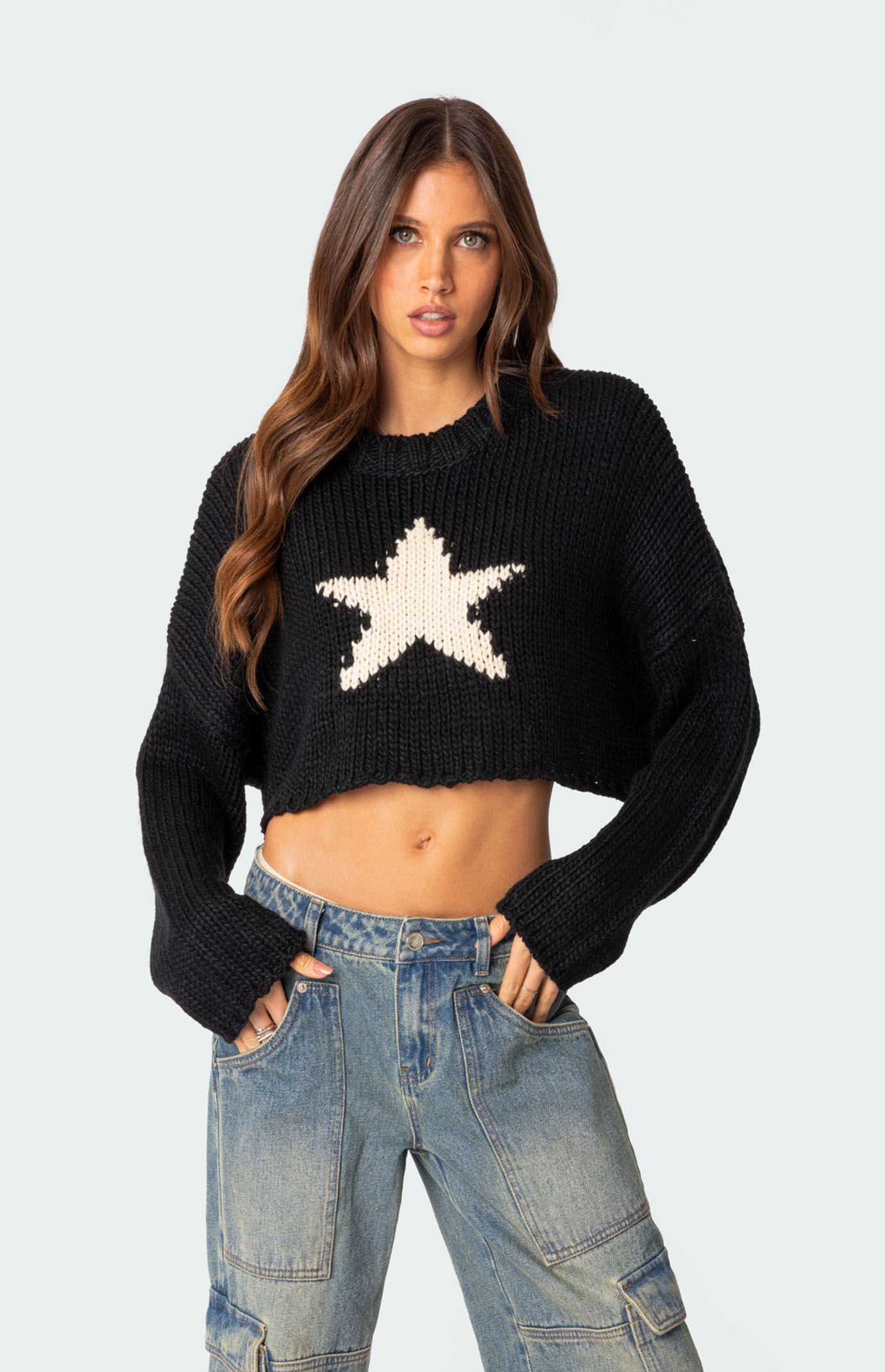 Cropped star hot sale sweater