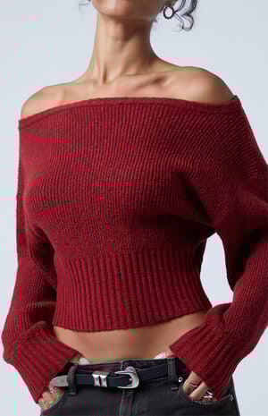 Cosette Ribbed Off-The-Shoulder Sweater image number 2