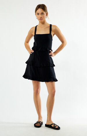 Black Soft Sand Mini Dress image number 4