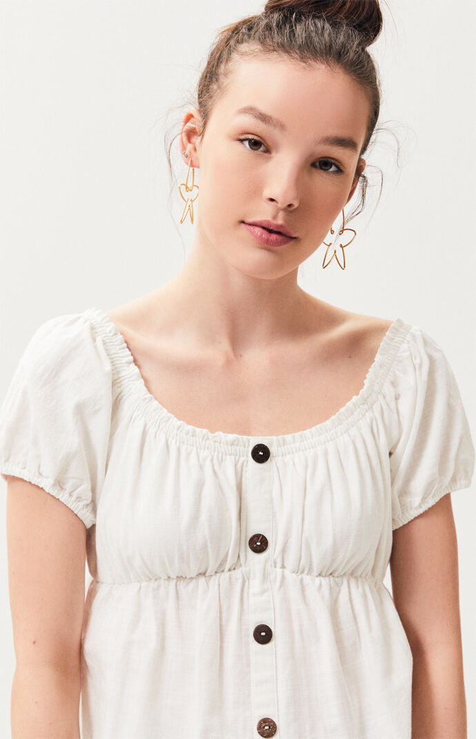Linen Puff Top