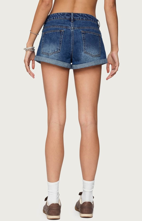 Edikted Rylin Low-Rise Denim Shorts