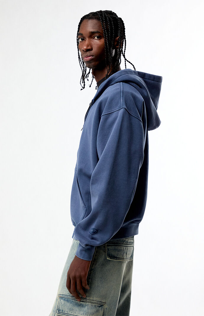 Pacsun Washed Navy Full Zip Hoodie | Pacsun