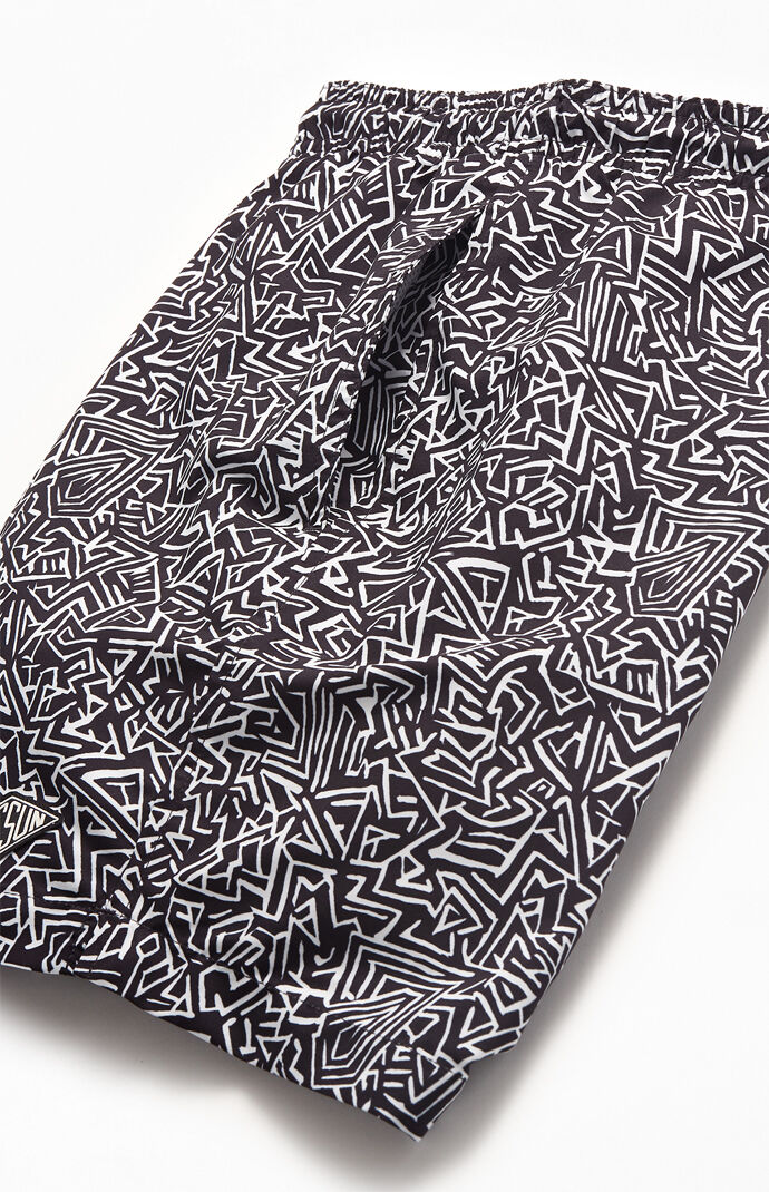 Abstract 17" Swim Trunks
