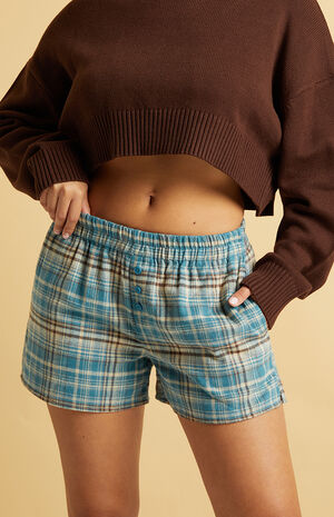 Blue Flannel Boxer Shorts image number 2