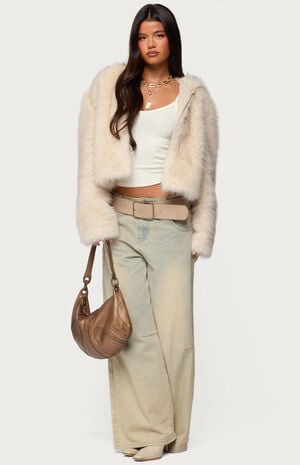 Beyonca Hooded Faux Fur Jacket image number 5