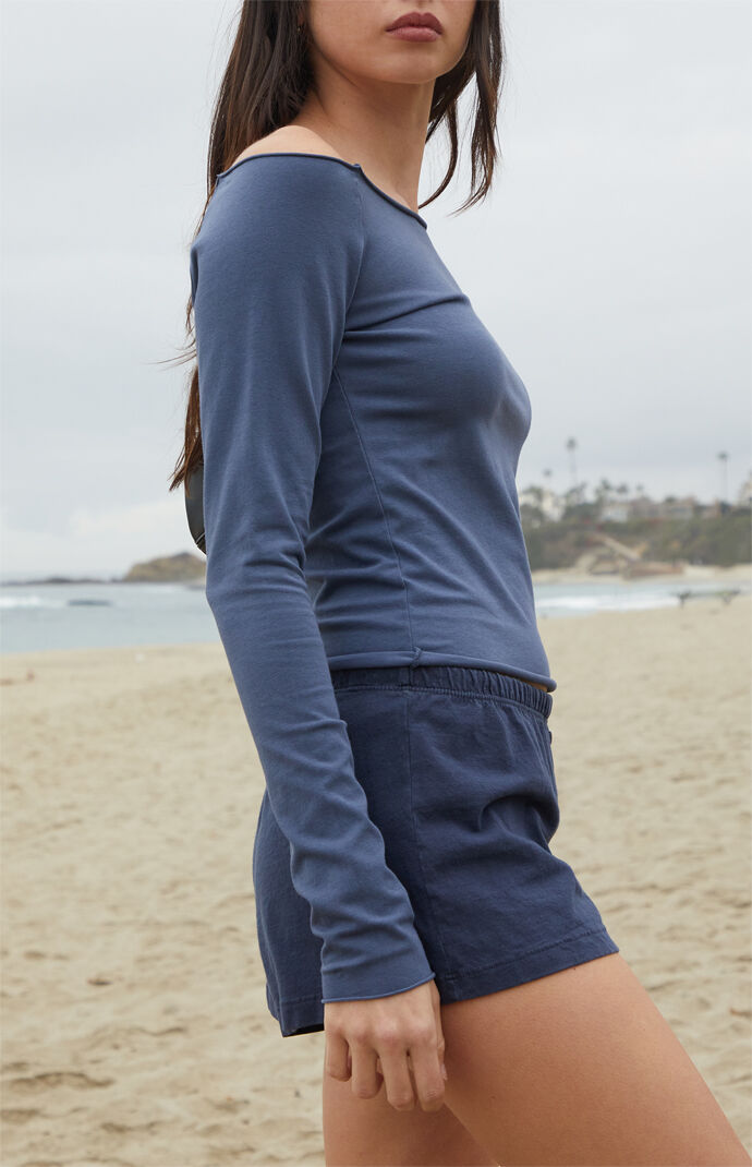 Tシャツ・カットソー GLOWNY G OFF SHOULDER LONG SLEEVE NAVY GC24WTLS002NA G OFF SHOULDER LONG SLEEVE (NAVY) - GLOWNY