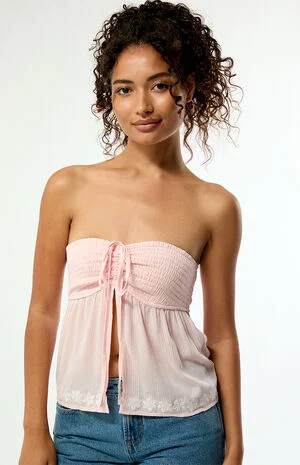Gracie Smocked Babydoll Tube Top image number 2