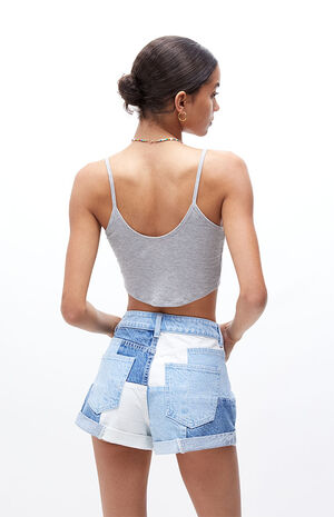 Eco Pieced Patchwork Mom Shorts image number 4