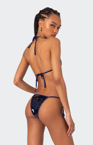 Lilly Sequin Triangle Bikini Top image number 5