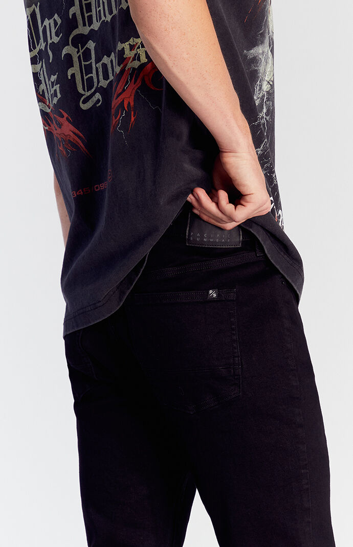 Pacsun High Stretch Black Stacked Skinny Jeans | PacSun