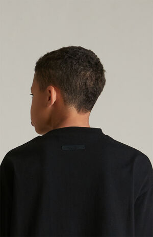 Kids Black University Crew Neck T-Shirt image number 5