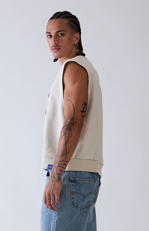 Gray Sport Cut Off Muscle Crew Neck Sweatshirt image number 3