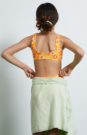 Orange Floral Bikini Top & Bottom Set image number 4