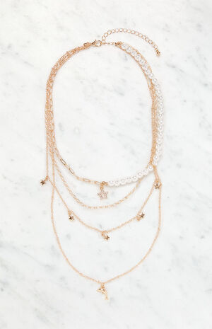 Pearly Marine Life Layered Necklace image number 1