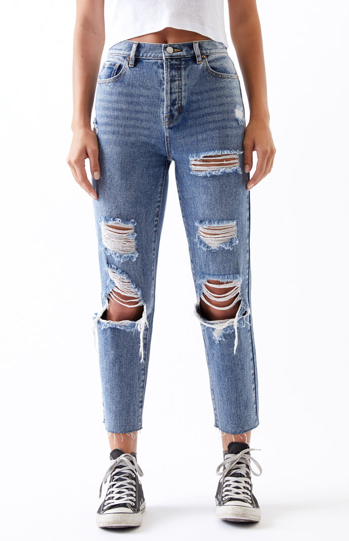 Medium High Waisted Straight Leg Jeans