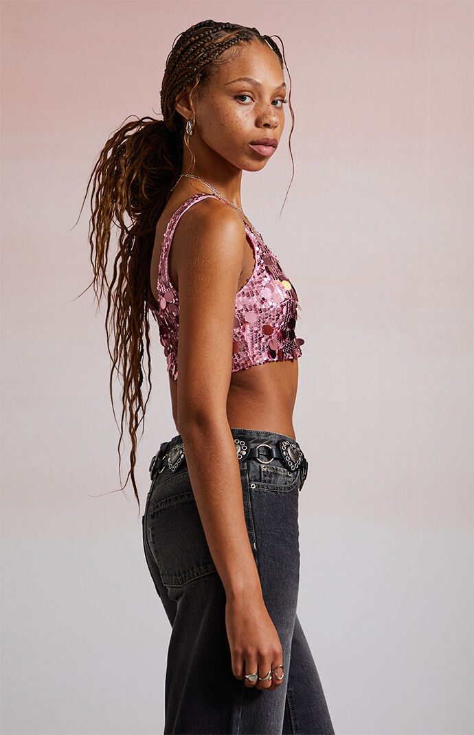 Third Charm Tatianna Sequin Micro Tank Top | Pacsun