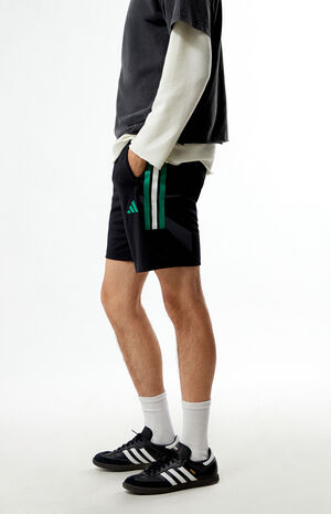 Striped Black Mesh Shorts image number 3