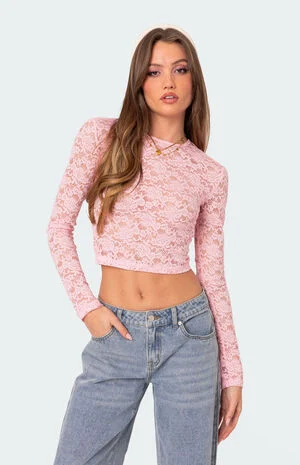 Estella Sheer Lace Top image number 1