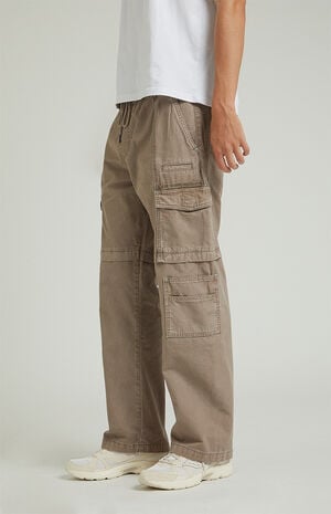 Taupe Ripstop Baggy Cargo Pants image number 3