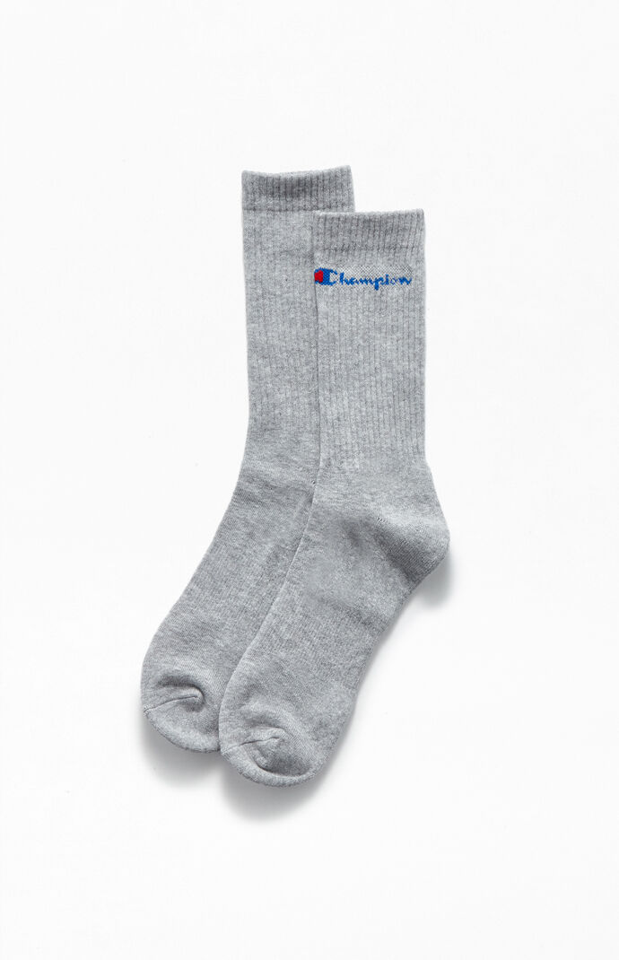 Horizontal Script Crew Socks