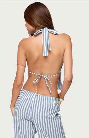 Macey Striped Split Front Backless Top image number 3