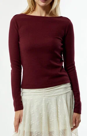 Jodi Long Sleeve Waffle Knit Top image number 3