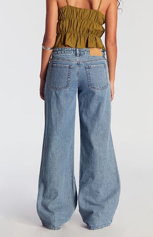 Casey Low Rise Baggy Jeans Ripped Medium Indigo image number 4