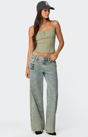 Ribbed Henley Tank Top image number 5