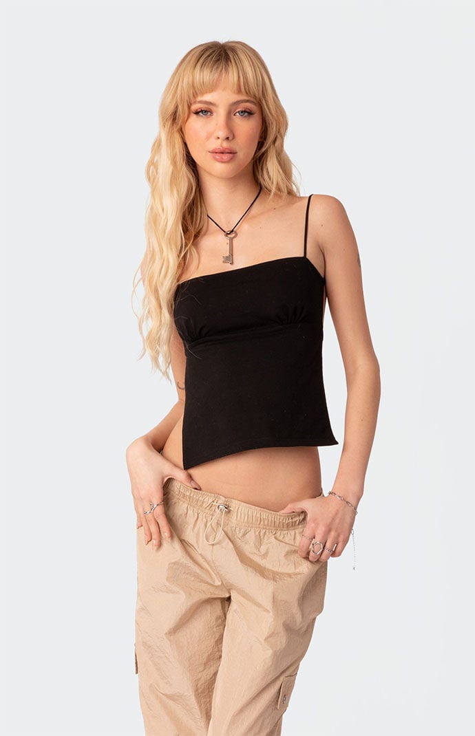 トップス BEEDEN PRINT BACK OPEN CAMISOLE Edikted Jinx Open-Back Tank Top | PacSun